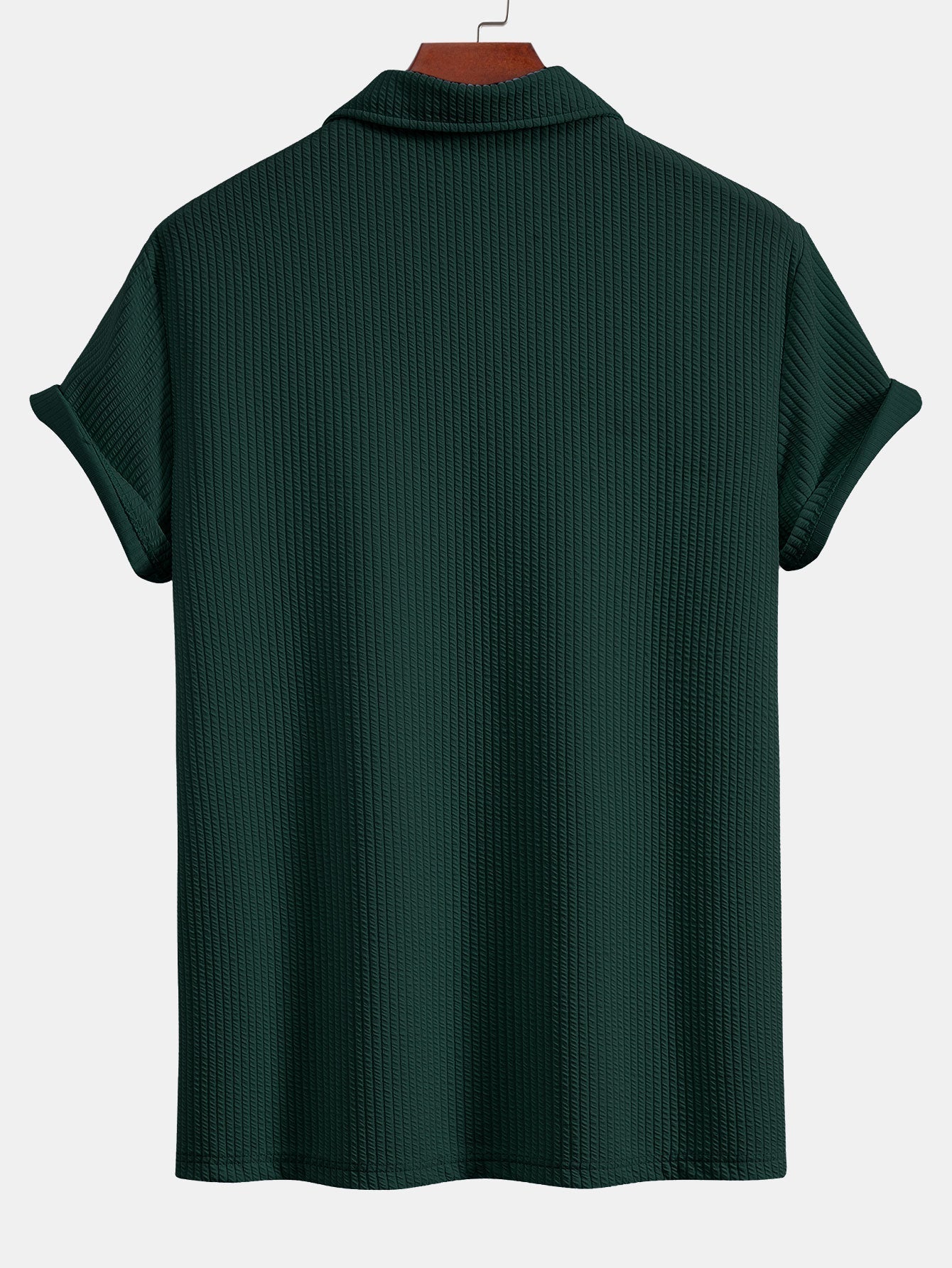Textured V-Neck Polo & Trousers Set