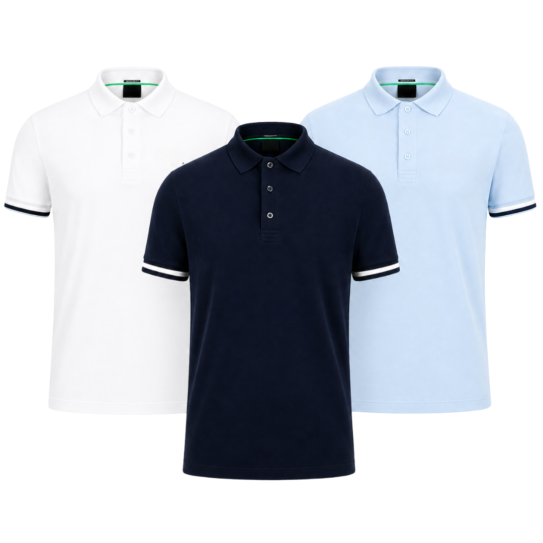 3er-Pack klassische Poloshirts