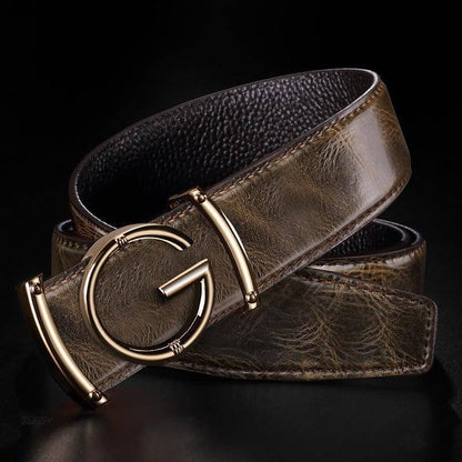Luxury Leather Suit Belt For Men, Giuseppe Model